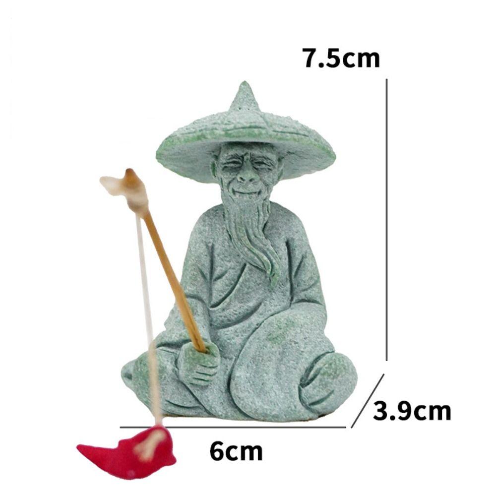 Cute Fisherman Statue Sandstone Garden Statue Micro Landscape Decor Dolls Statue  Living Room