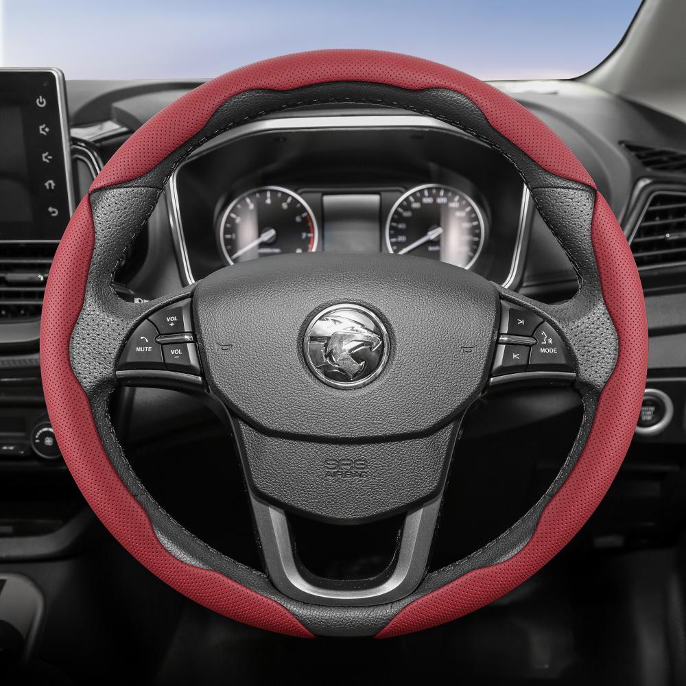 Geeignet für Proton Atmungsaktive Leder-Lenkradabdeckung mit segmentiertem Schnellverschluss-Design, Rutschfest und Langlebig, für Modelle