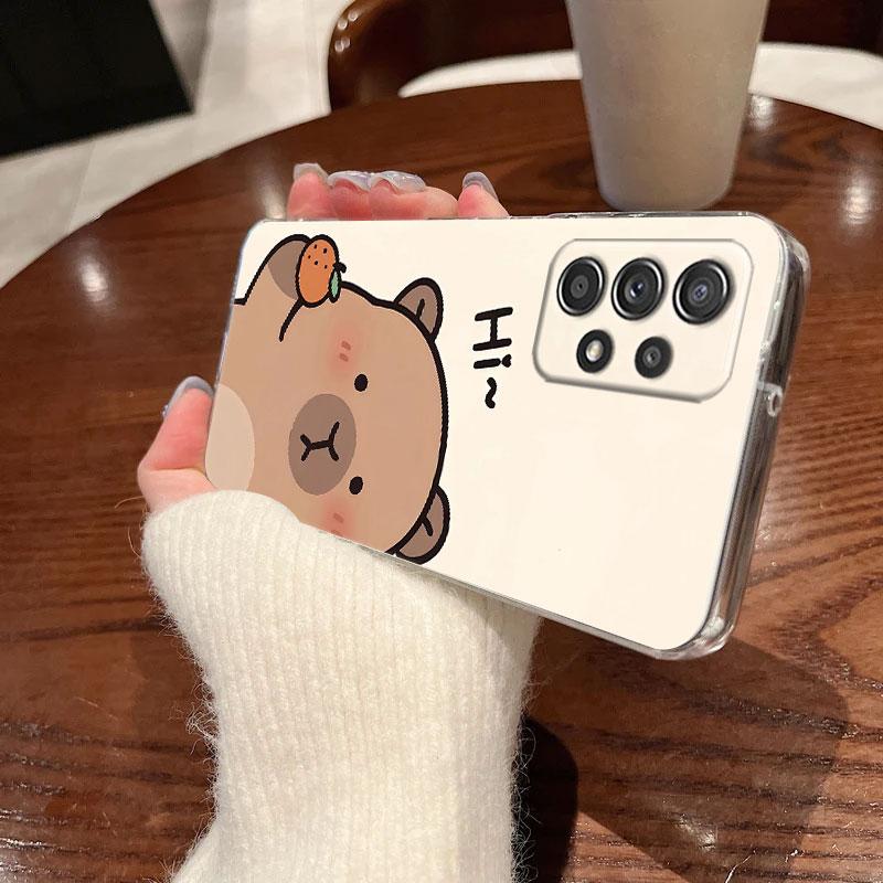 Capybara Cute Clear Soft Phone Case For Samsung Galaxy A56 A57 A37 A55 A54 A36 A35 A26 A25 A16 A17 A07 A52 A34 A73 A53 A21 Cover
