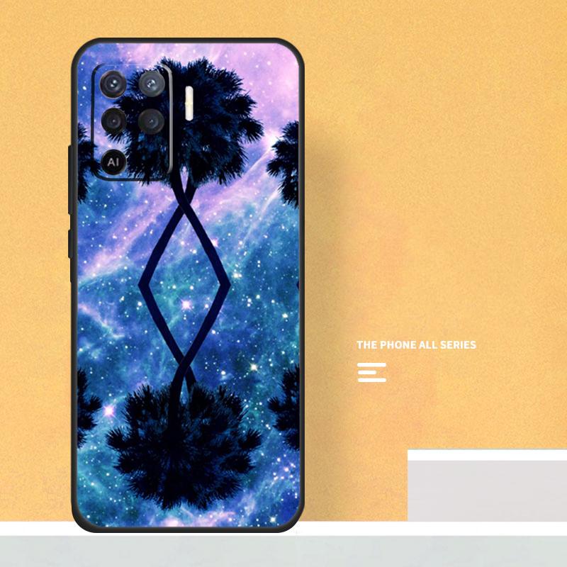 Stars Space Palm Trees Case For Oppo A80 A60 A40 A6 A5 Pro A15 A16 A17 A57 A94 A74 A54 A76 A96 A18 A38 A58 A78 A98