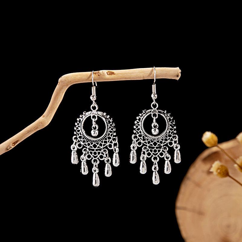 Vintage European & American Style Hollow Fashion Pendant Earrings for Women