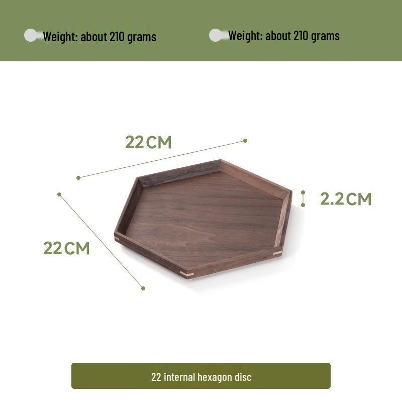 ZISIZ Black Walnut Hexagonal Storage Tray