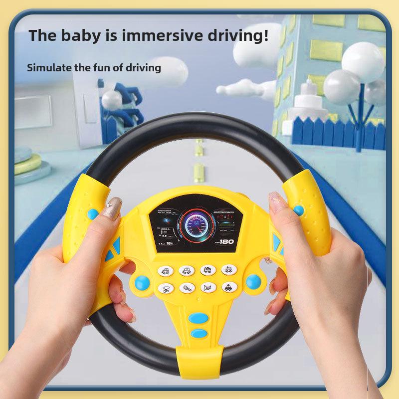 Douyin-Inspired Co-Pilot Steering Wheel Educational Toy for Kids
