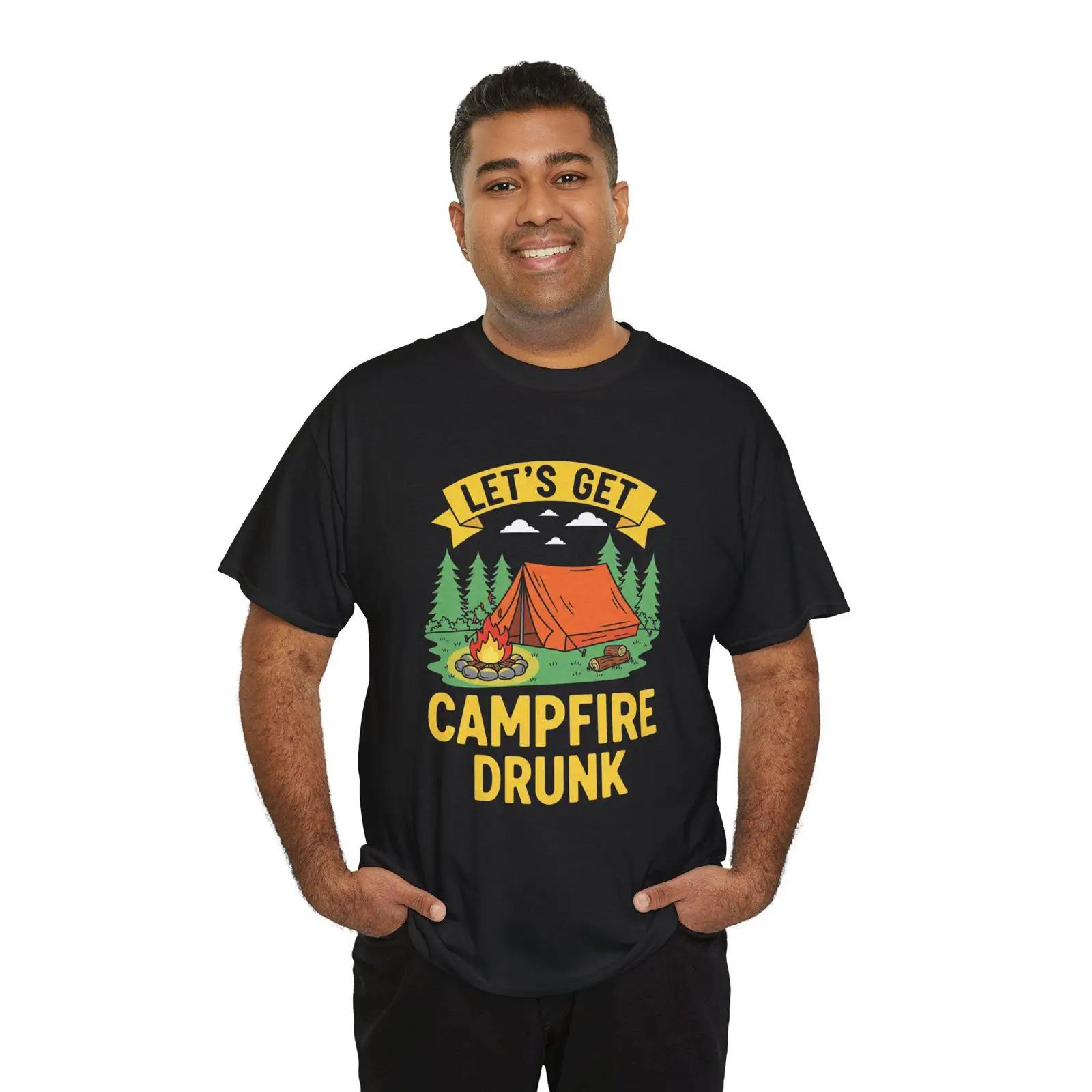 

Funny Campfire Drinking T Shirt Bonfire Party Nature vintage Washed streetwear fashion homme Comfortable Top For Everyday Wear 5XL різнокольоровий
