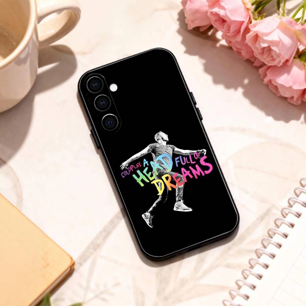Alternative Rock Coldplay Handyhülle für Samsung Galaxy A73, A72, A71, A70, A53, A52, A51, Andere Weiche Schwarze Hülle