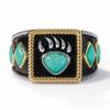 WOSIKATE Vintage Turquoise Bear Claw Drip Onyx Ring For Men Fashion Jewelry Men's  Finger Ring Accessories
