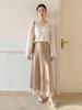 Fei Yuan Women's Satin A-line Drape Skirt, Lace-lined, Solid Color, Early Spring 2026 Fashion Arrival