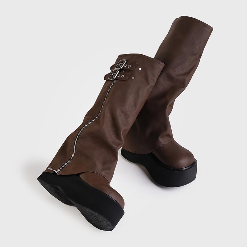 

Брюки Ботинки Милые Крутые Горячие Девушки Ботинки-носки Ботинки на толстой подошве Ботинки в западном стиле Ботфорты Высокие Рыцарские Ботинки 40 коричневый