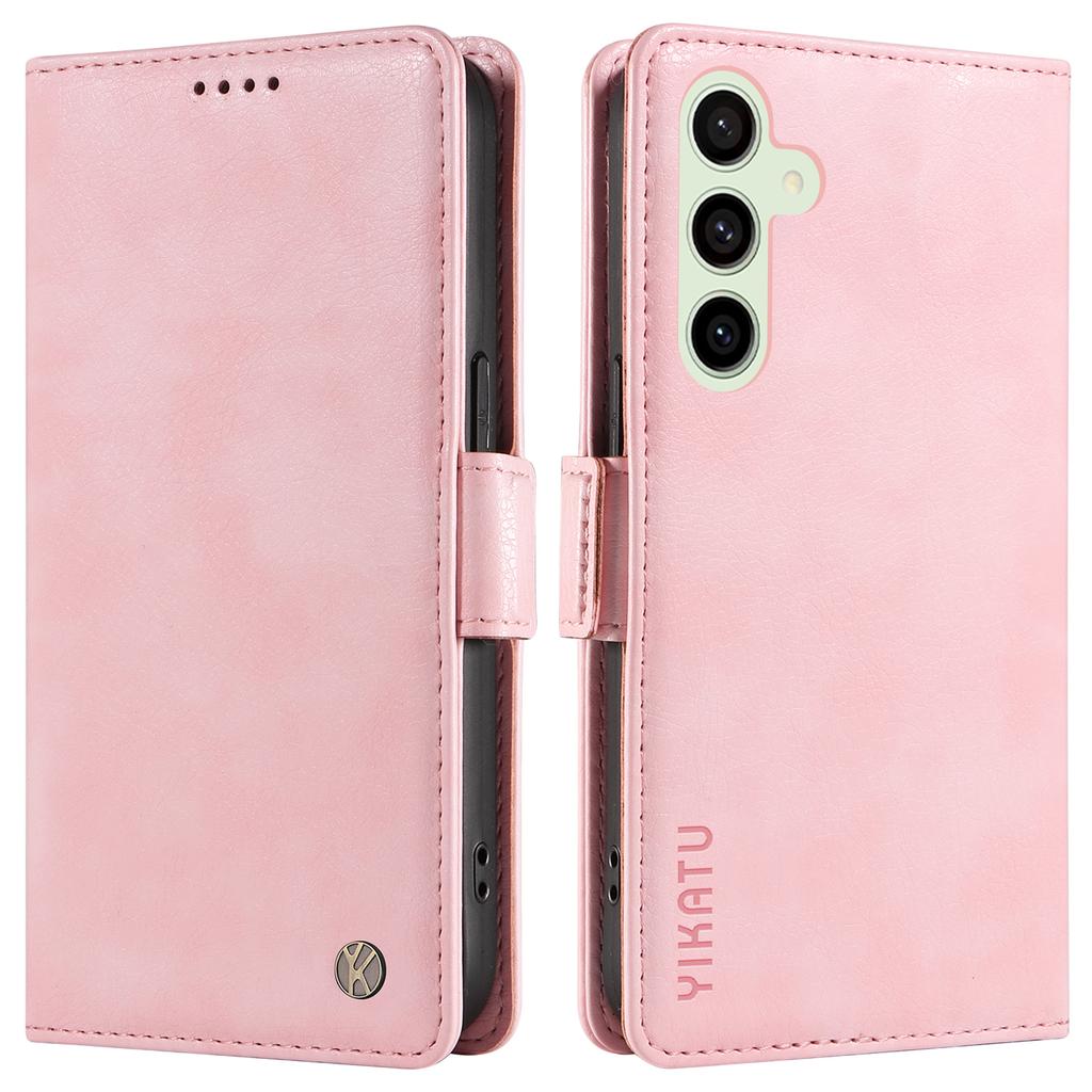 YIKATU YK-007 For Samsung Galaxy S24 FE Phone Case Litchi Texture PU Leather Wallet Cover