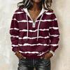 Felpa con cappuccio da donna a maniche lunghe con stampa a righe Pullover con