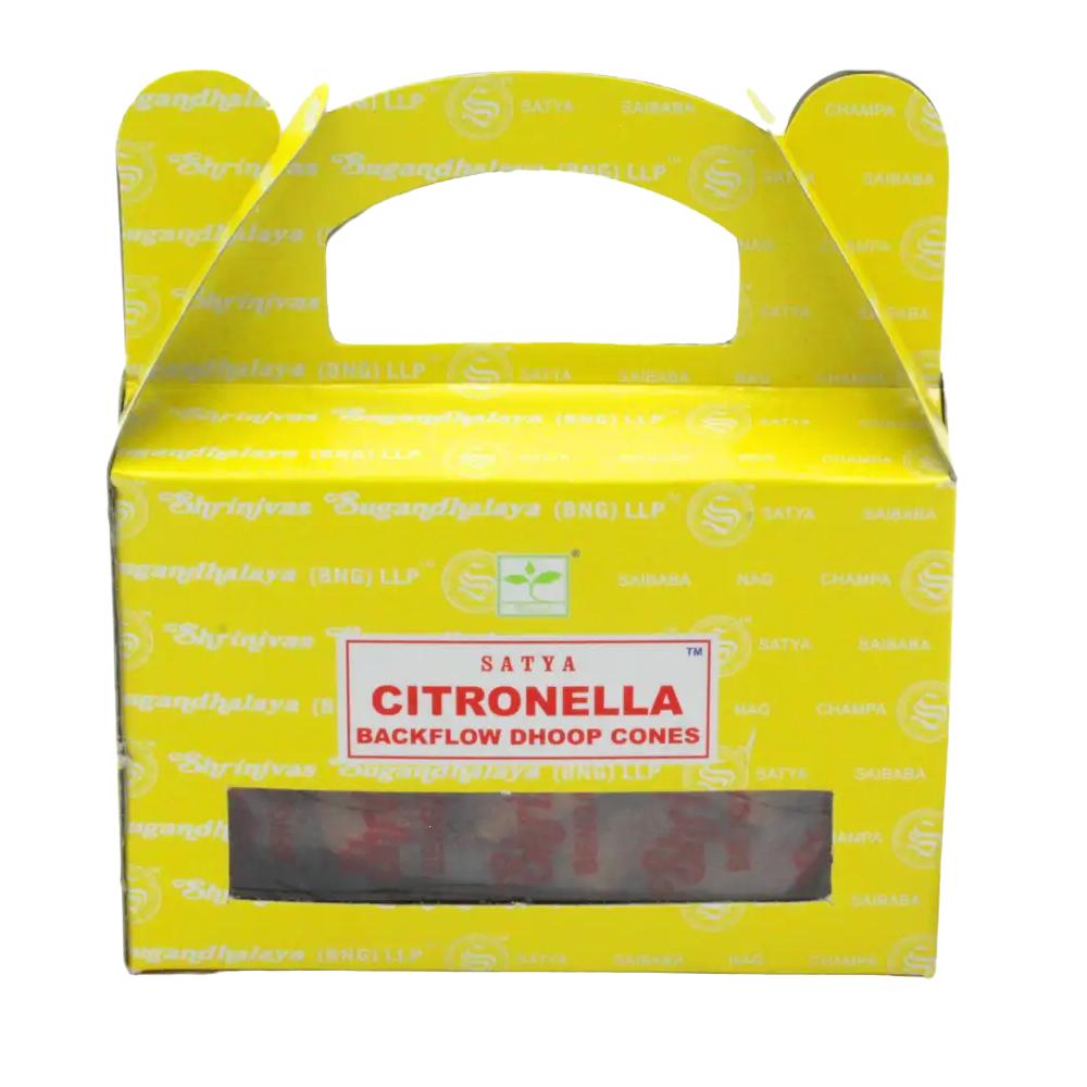 Satya Citronella Backflow Incense Cones (Pack of 12)