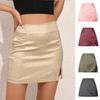 Summer Leopard High Waist Split Skirt Comfortable Elegant and Premium Sexy Jacquard Satin Zipper Halter Women's