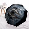 Persian Cat pattern, automatic folding umbrella, portable and foldable design, 8 ribs, a Christmas or birthday gift.