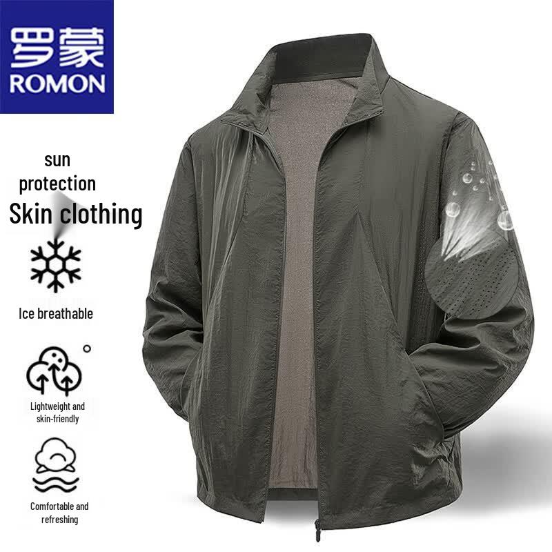 ROMON Men's Ice-Feel Breathable Long-Sleeve Sun Protection Jacket