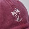 Retro Embroidered Coconut Tree Baseball Cap Soft Top Sun Hat Simple Duckbill Cap  Street