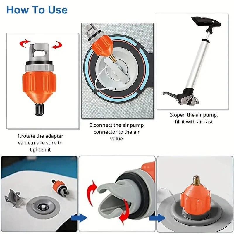 1pc Inflatable Boat SUP Pump Adaptor Air Pump Converter For Inflatable Kayak Rowing Boat Stand Up Paddle Board Air Valve Adaptor