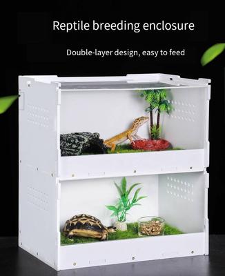 Akryl transparent reptiluppfödnings värmebevarande låda sköldpadda eremitkräfta husdjur klätterlåda regnskogstank landskapsdesign