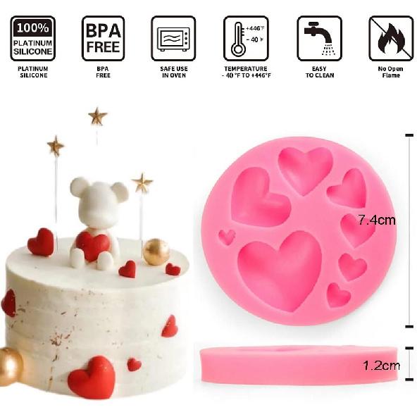 Heart Silicone Molds,2 Pieces Mixed Size Silicone Candy Molds, Heart Shape Molds for Chocolate, Cookie Decor, Pastry, Cake, Jelly, Pudding Making