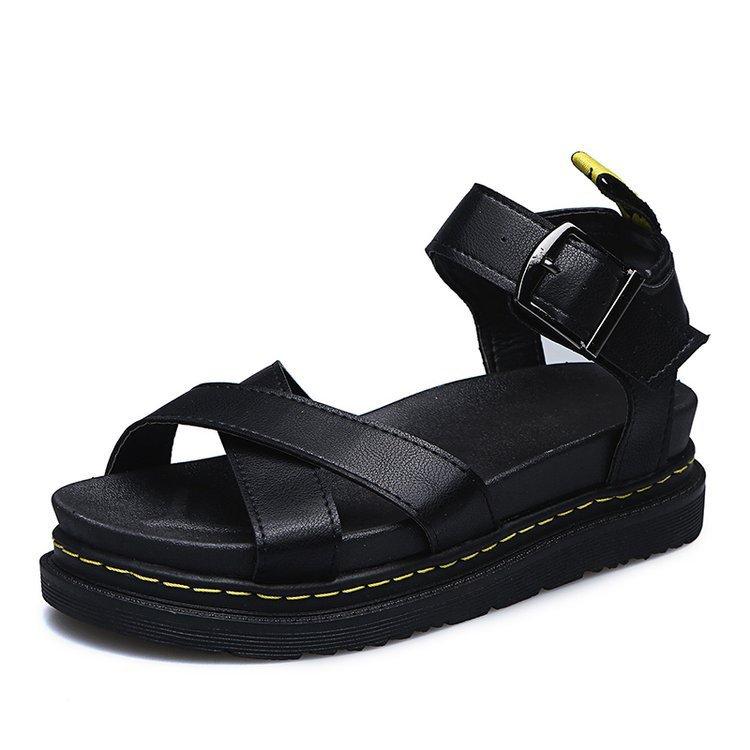 Fashion Women's Sandals 2025 New Platform Sandal Peep Toe Metal Buckle Stitch Roman Sandal Large Size Trend Casual Sport Women's Sandals