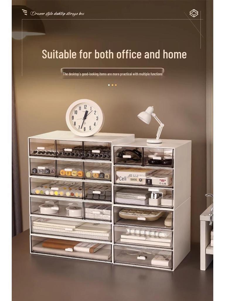 Acryl-Schreibtisch-Organizer-Box mit Schubladen für Büromaterial