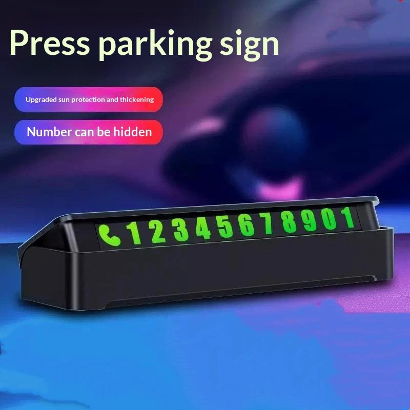 Temporary Parking Car Number Plate Luminous Clear Display Phone Contact Card Universal Auto Accessory for Drivers