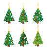 Christmas Tree 3D Cartoon Sticker Diy Craft Kit Hanging Ornaments Greeting Cards Set For Kid Family Holiday Crafting Party Decor