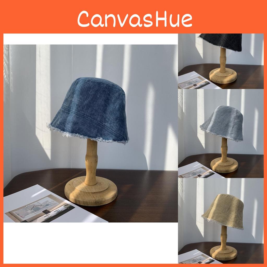 Trendy 2021 Washed Denim Bucket Hat For Women Youthful Style Wide Brim Sun Protection