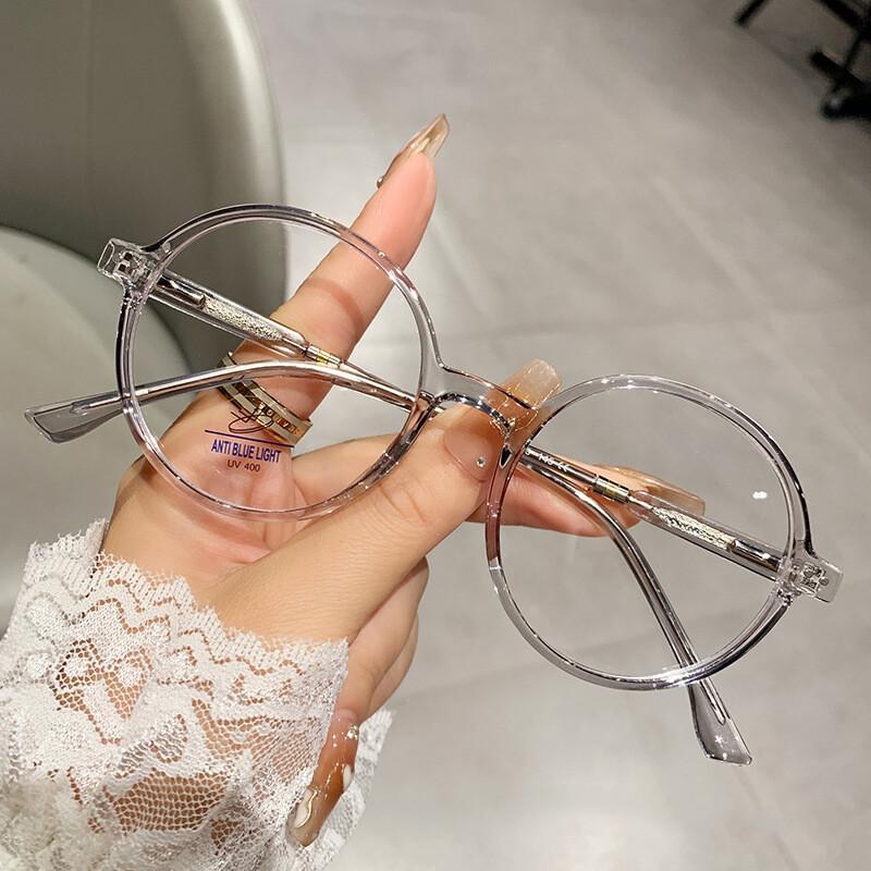 TR90 Ultralight Reading Glasses for Men Women Presbyopic Full Frame Anti Blue Light Retro Round Computer Eyeglasses Black