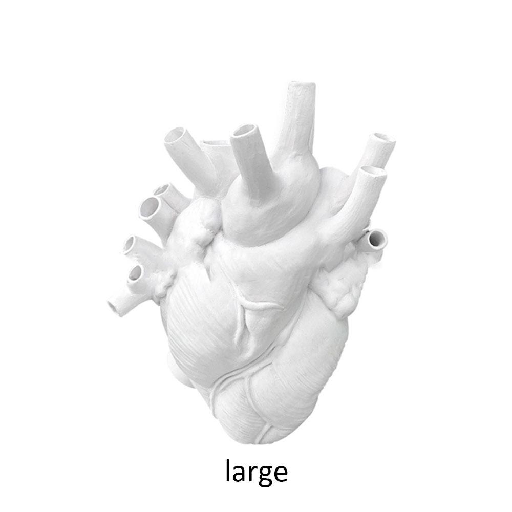 Anatomical Heart Shape Flower Vase Nordic Style Pot Dried Sculpture Desktop Plant for Home Decor Ornament Gifts