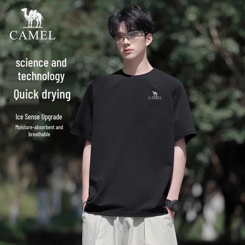 CAMEL Men s Quick-Dry Round-Neck T-shirt S