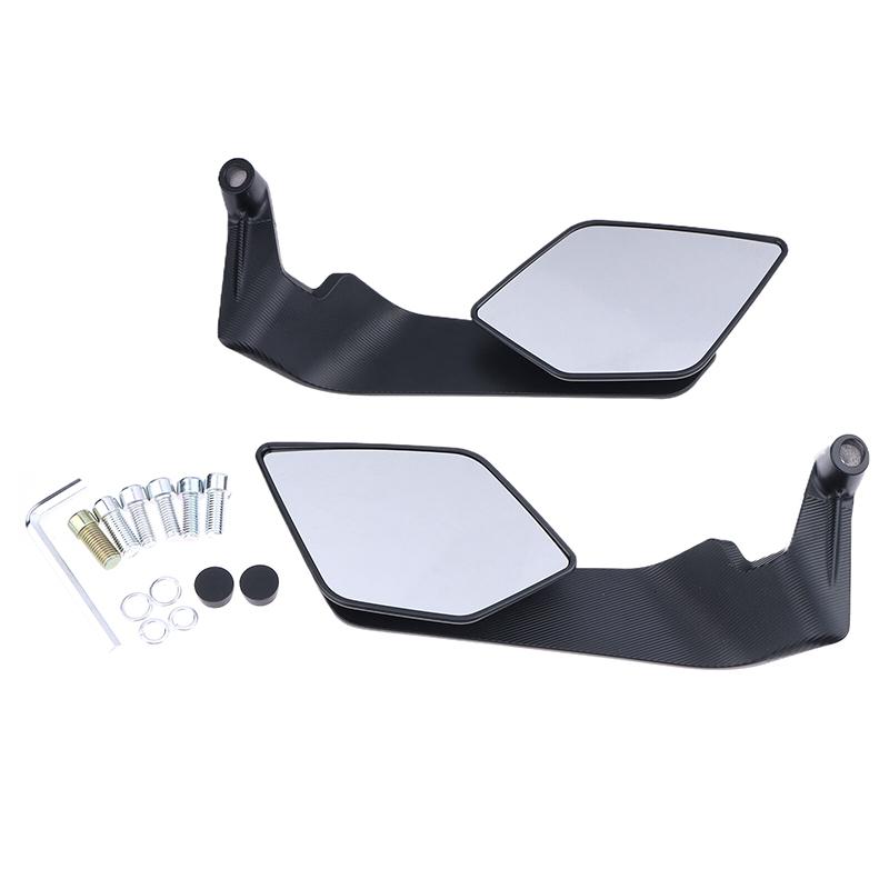 

Motorcycle Mirrors Stealth Winglets Mirror Large Mirror Surface Wings Mirror 10Mm/8Mm Motorcycle Rearview Mirror чёрный