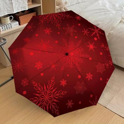 1pc Snowflake Circle Pattern Umbrella  Automatic Opening and Closing Umbrella, High Quality Umbrella, Ideal Gift for Her 155
