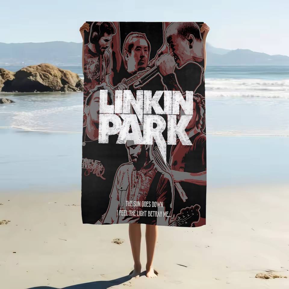 

1PC Band L-Linkin Cool P-Park Cartoon Beach Towel Cute Kawaii Room Decor Bath Girls Children Hand Towels For Bathroom Shower W40*H60(CM)