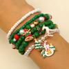 Kerst Polymer Klei Kralen Armband Set, Kerstman Sneeuwvlok Rendier Stretch Bedel Armbanden, Feestelijke Stapelbare Sieraden voor Vrouwen Meisjes