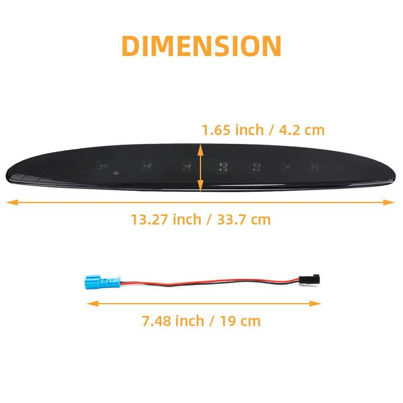 For Mini Cooper R50 R53 2002 2003 2004 2005 2006 High Mounted Brake Light Assembly Rear Roof 3Rd Brake Light 63256935789 Black