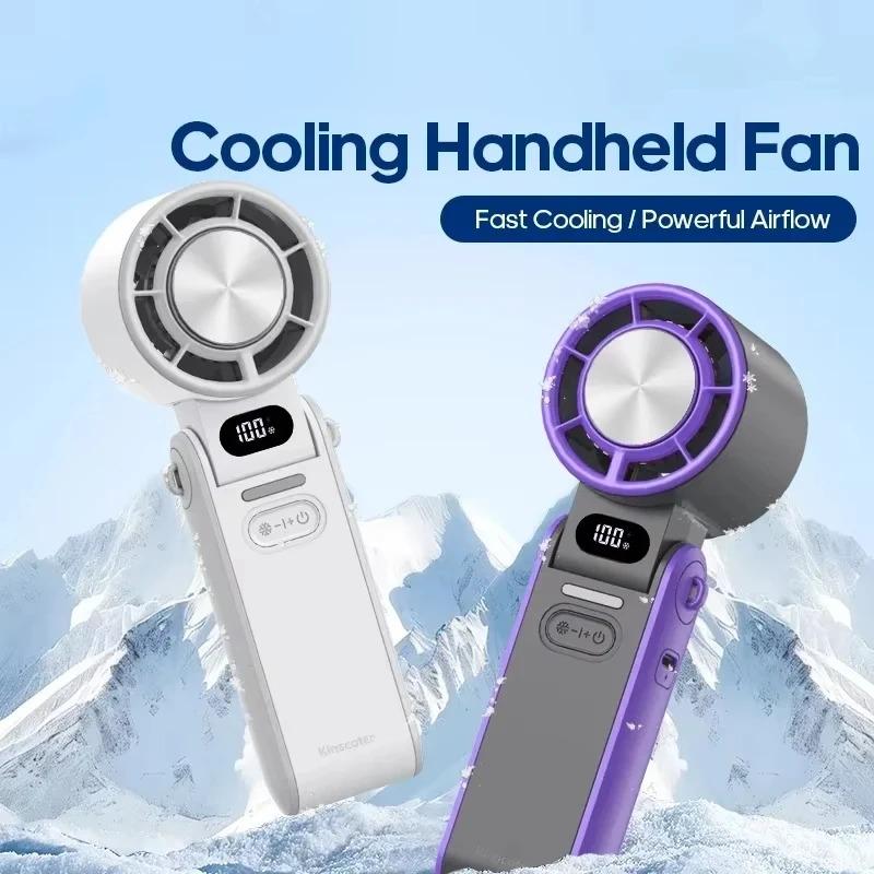 2026 New 100-Speed Handheld Fan with Digital Display Screen Foldable Mini Fan Portable Outdoor Travel Cooling Ice Pack Camp