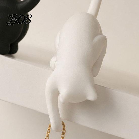 Home Decor For Cat Lovers 2Pcs 3D Printed Shaped Hook, Black And White Cute Key Hanger, Hook Decorative Ornaments for Lovers, Creative Wall