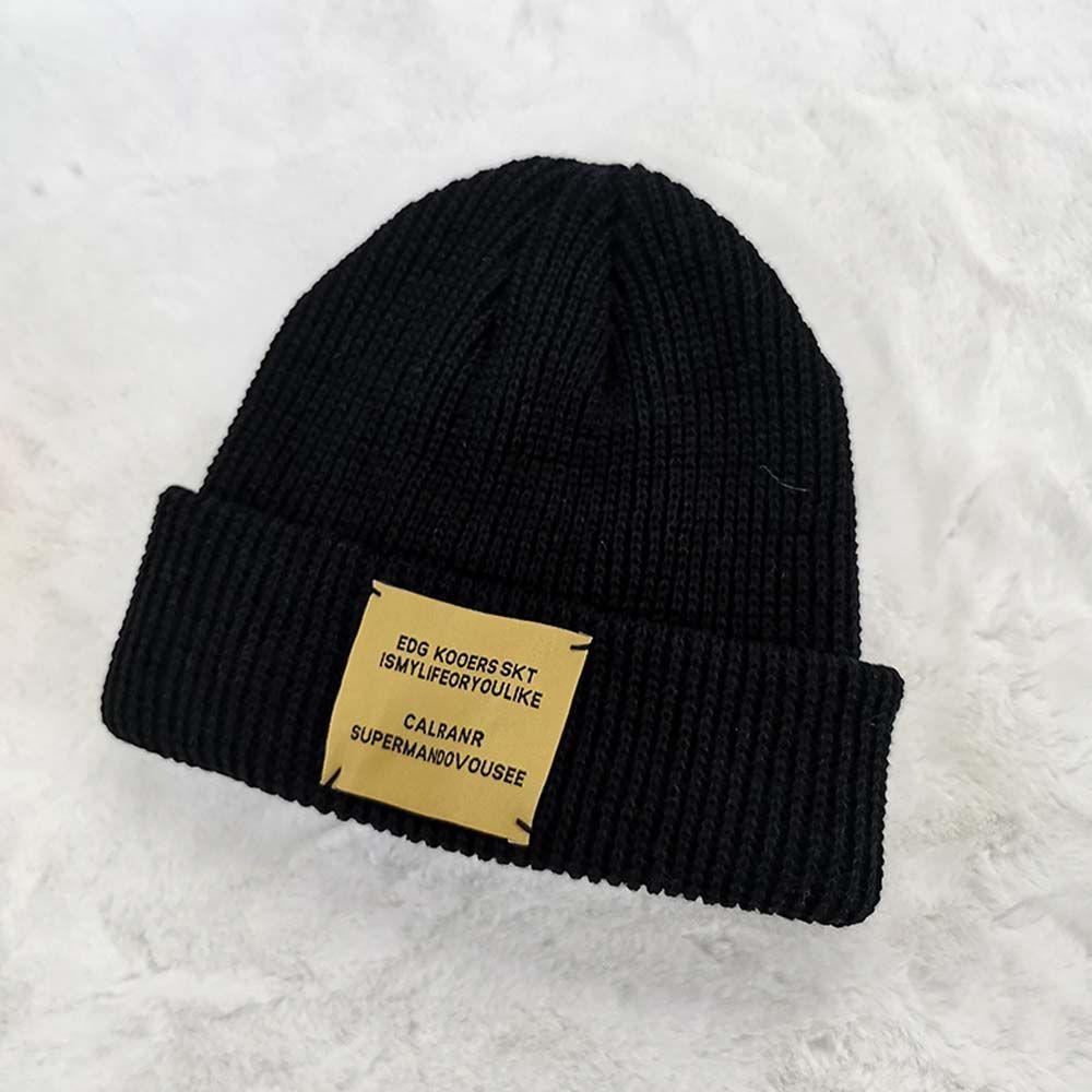 Stripe Autumn Solid Color Skullies All-match Woolen Hat Korean Style Caps Knitted Hat Men Beanies