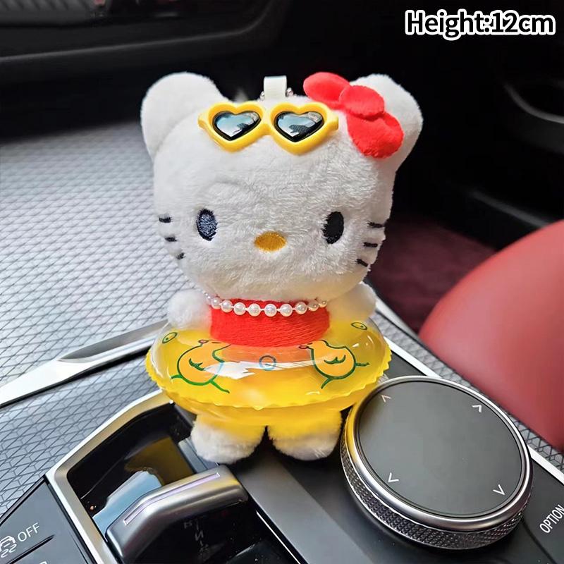 Winter Plush HelloKitty Keychain Scarf Kitty Dress Up Girl Birthday Gift Angel Shaped Kitty Cat Pendant Car Decoration Xmas Gift