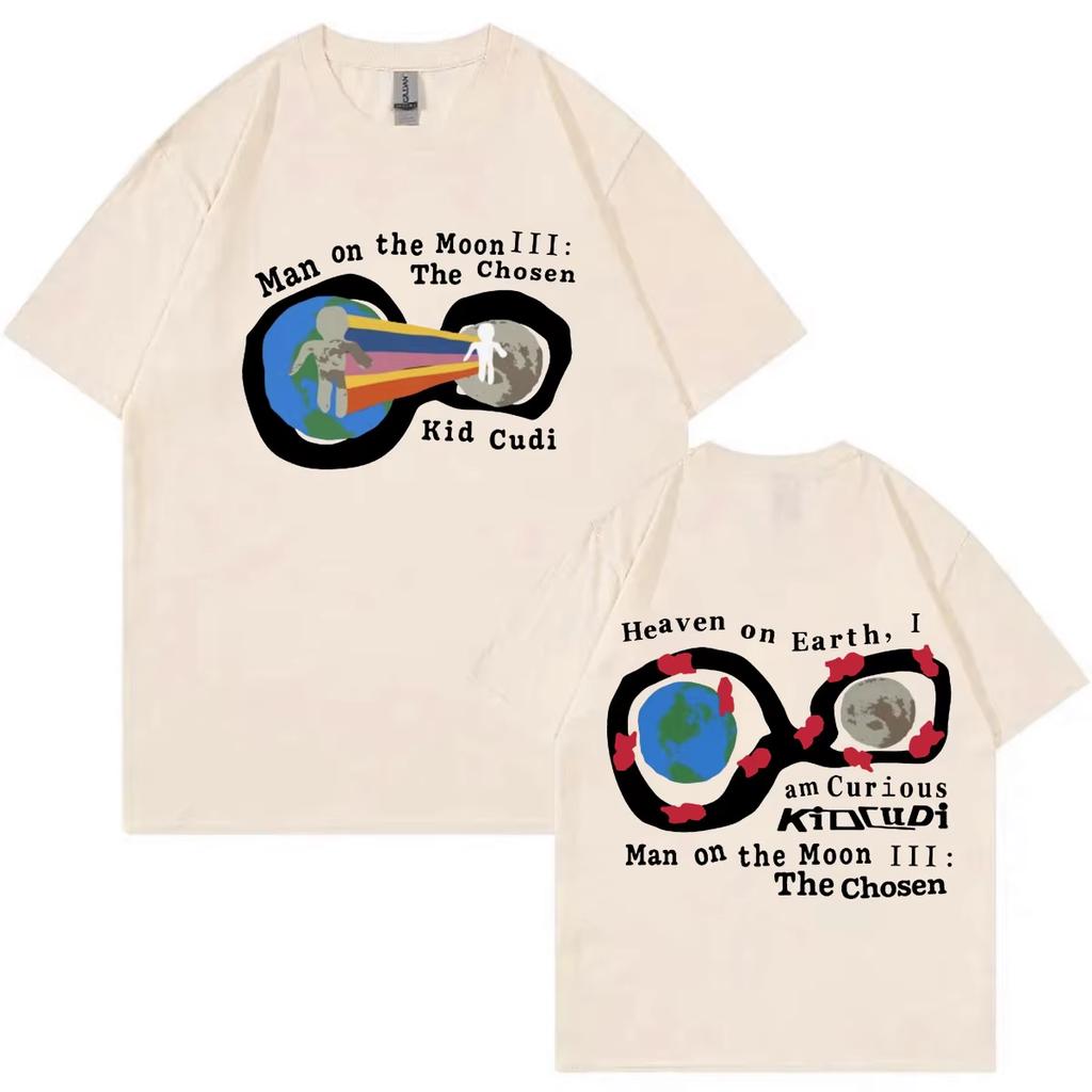 Rapper Kid Cudi Album Man On The Moon III The Chosen Graphic T Shirts Men Women Fashion Hip Hop T-shirt Casual Comfy Loose Tees