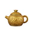 Brass Handle Rotating Dragon and Phoenix Mini Teapot for Mahjong Copper Crafts Gift
