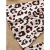 Two-Piece Girls' Casual Leopard Print Set with Heart Pattern - Brown White Long Sleeve Top Pants, Perfect for Fall/Winter