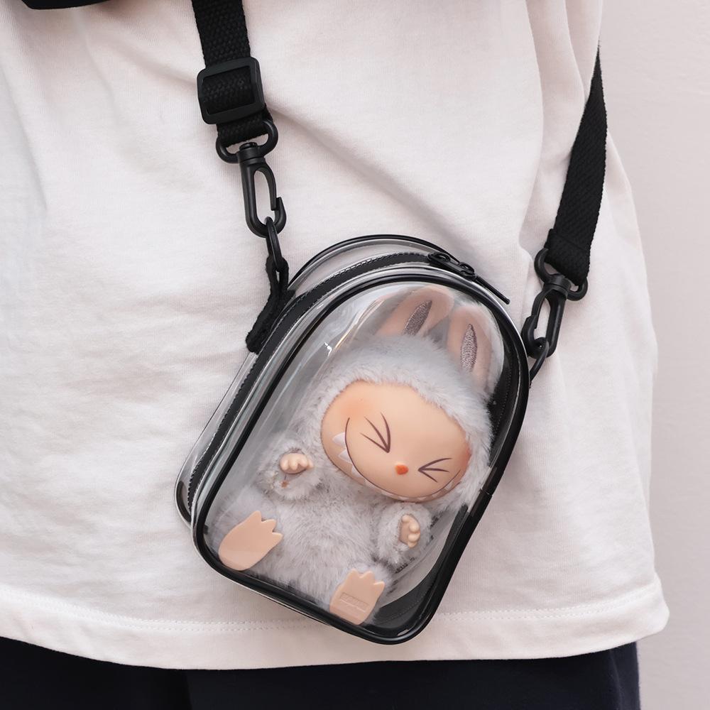 14cm Multipurpose PVC Doll Storage Bag Modern Minimalist Design for Travel
