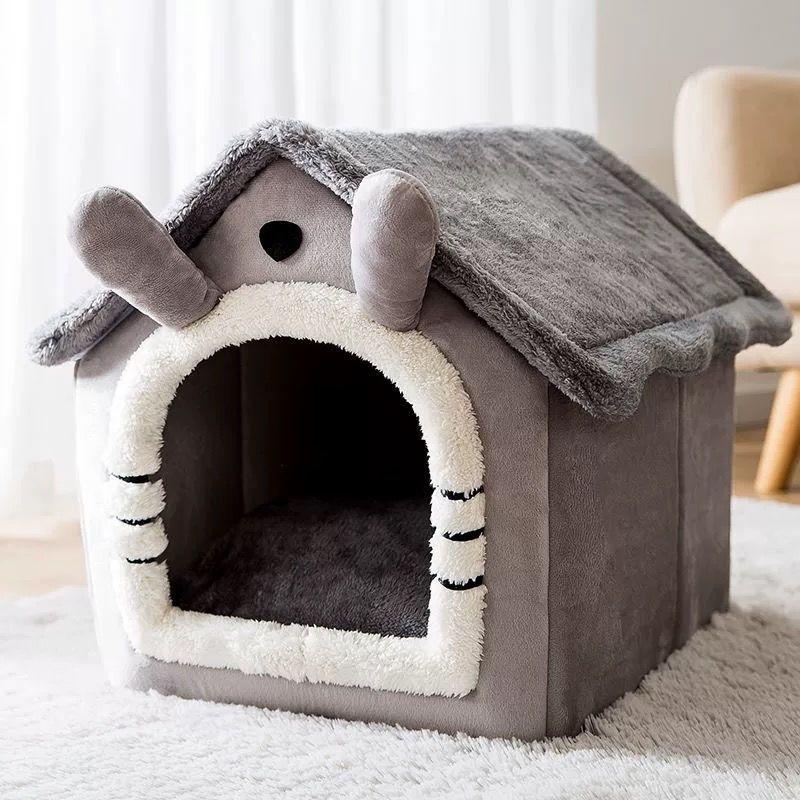 Removable & Washable Pet Villa: Cozy Enclosed Bed for Cats & Dogs, Warm All-Season Comfort