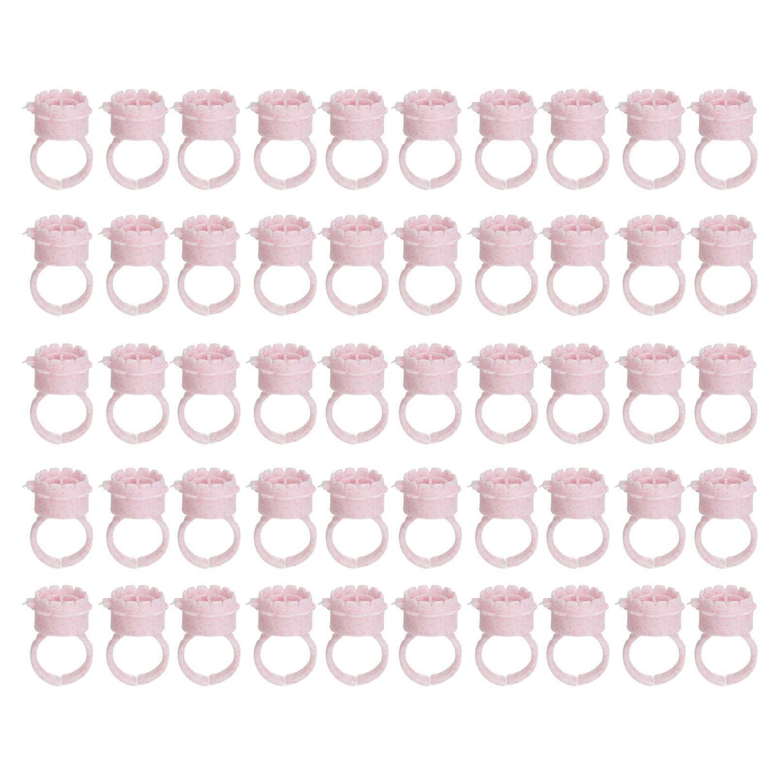 

50 шт. Чашки-кольца для краски Одноразовые Регулируемые Кольца-держатели для клея для наращивания ресниц