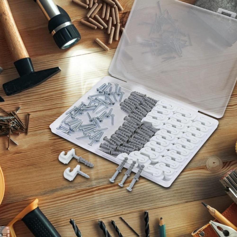 30PCS Lighting Hooks And Screws With Expansion Tube Ceiling Hooks With Screws Decorative Light Strips Hanging Hooks Parts