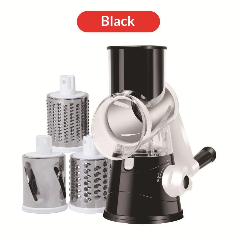 Manual Rotary Vegetable Slicer Grater Safe Finger Guard Multiple Sharp Blades for Kitchen Veggie Slicing Shredding