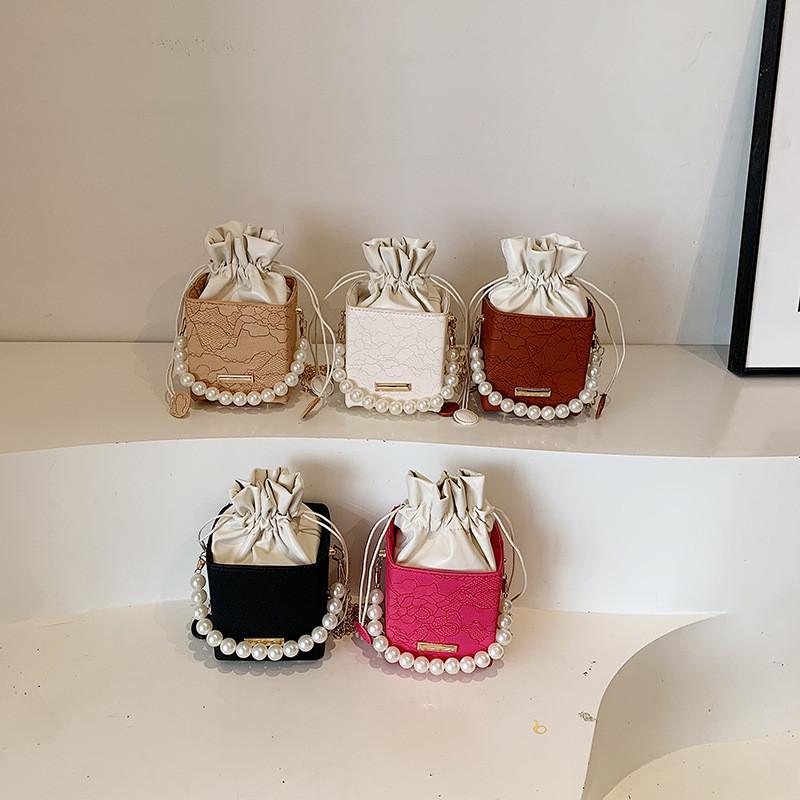 Fashionable Minimalist Pearl Handheld Bucket Bag For Women With Unique Chain Strap