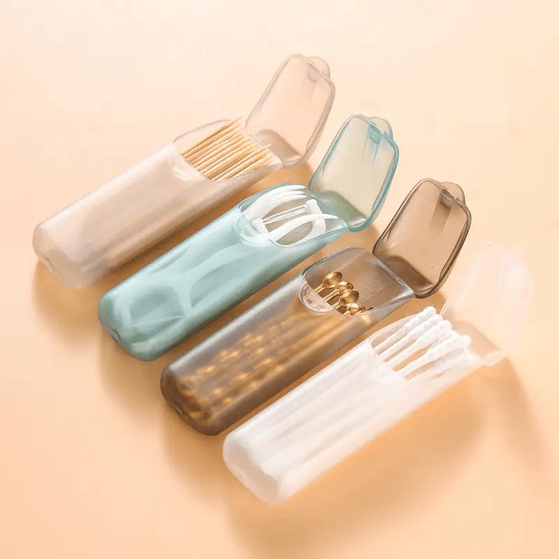 Portable Dental Organizer Transparent Plastic Leak-Proof Case for Toothpick Floss Travel Home Storage