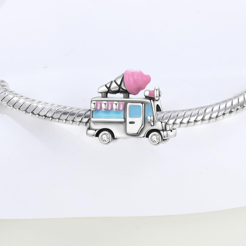 Kupfer Eiswagen Modell Perlen Original Anhänger Armband Charme Schmuck Party DIY Trendige Geschenke
